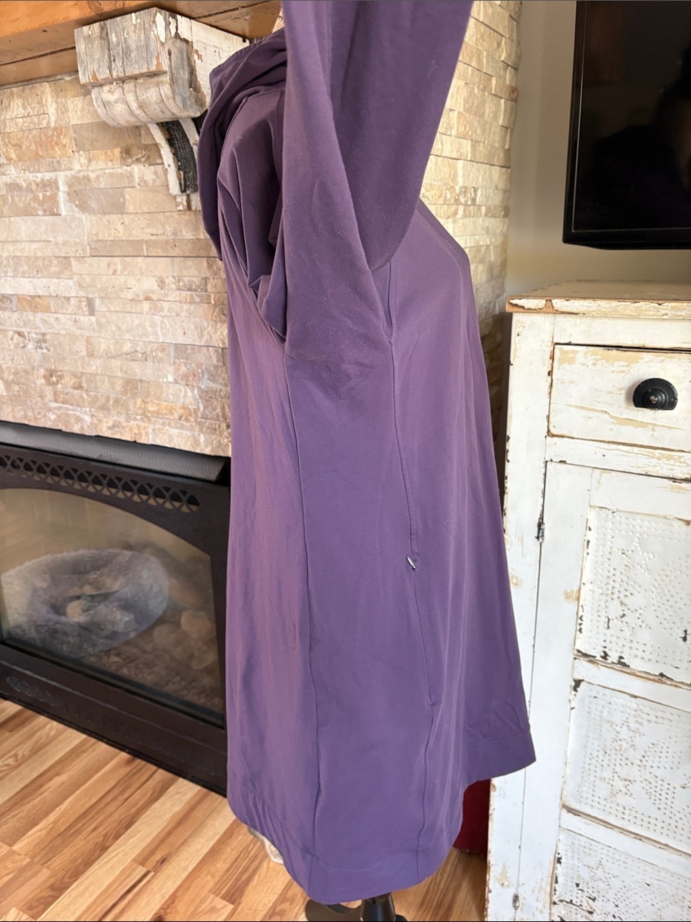Dululth Trading Co purple dress tunic hooded long sleeve stretch fabric pockets - Picture 10 of 16
